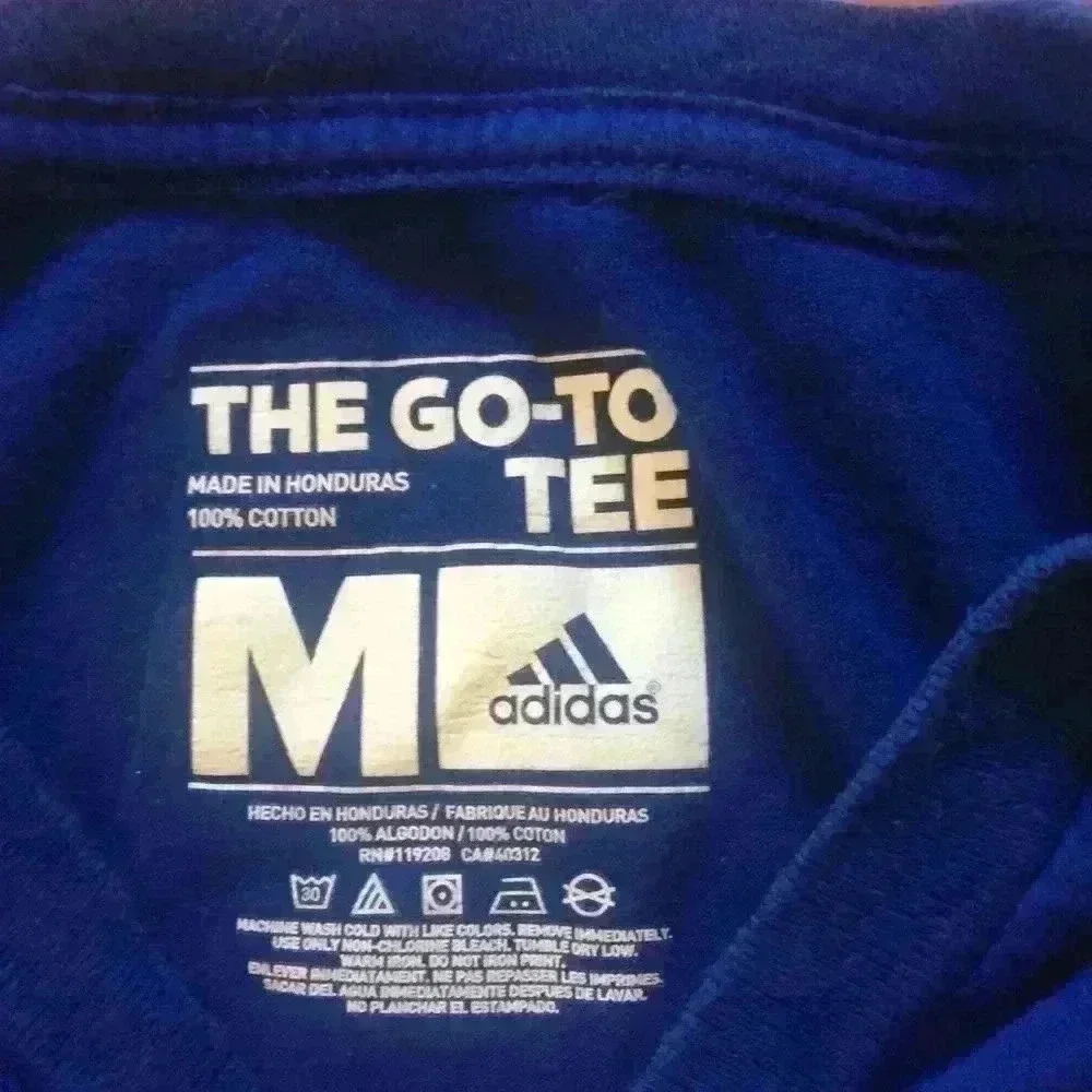 Adidas New York Men’s M Cotton blue gray T-shirt